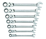 7 Piece - Flex-Head Combination Ratcheting Wrench Set SAE - All Tool & Supply