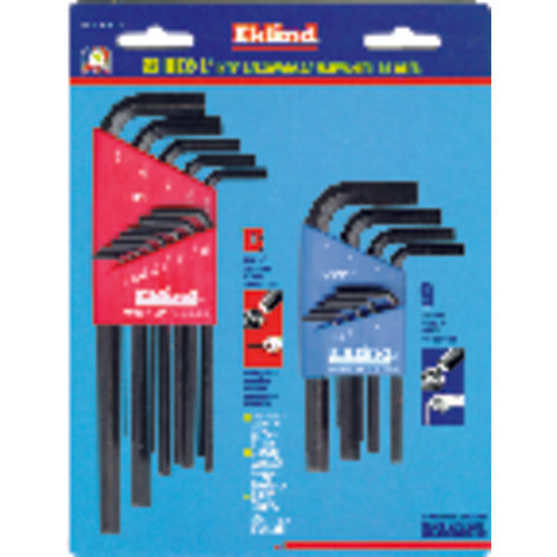 22 Pieces-0.050″-3/8″ & 1.5-10 mm Long & Short Arm Style - Hex Key Set - All Tool & Supply