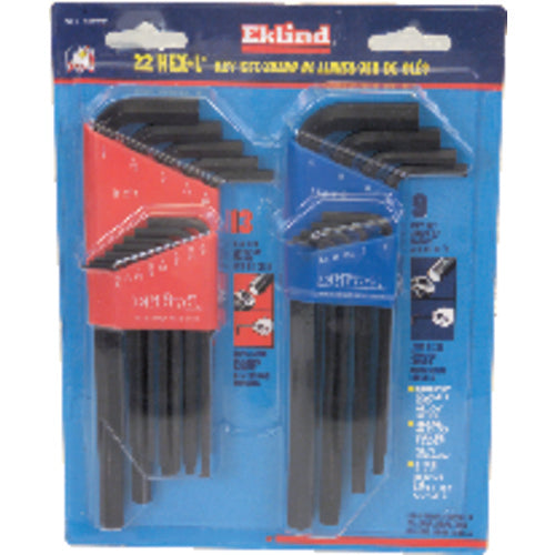 22 Pieces-0.050″-3/8″ & 1.5-10 mm Long Arm Style - Hex Key Set - All Tool & Supply