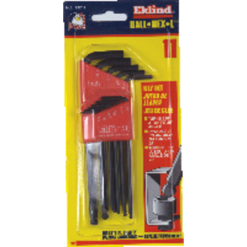 11 Pieces-0.050″-1/4″ Long Arm Style - Ball End Hex Key Set - All Tool & Supply