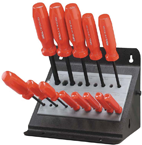 13 Piece - .050 - 3/8" Screwdriver Style - Ball End Hex Driver Set with Stand - All Tool & Supply