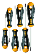 6 Piece - T8 - T25 - Torx Tip Ergonic Screwdrivers - Impact-Proof Handle with Hanging Hole - All Tool & Supply