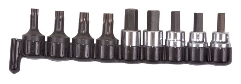 9 Piece - #29150 - 3/8'' Drive - Includes: 1/4; 3/8 Hex; 7; 8; 10mm Hex; T40; T45; T47; T50 Torx - Socket Drive Hex & Torx Bit Set - All Tool & Supply