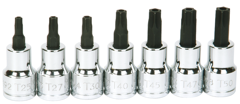 #9319128 - T25; T27; T30; T40; T45; T47; T50 - 3/8" Drive - Socket Drive Torx Bit Set - All Tool & Supply