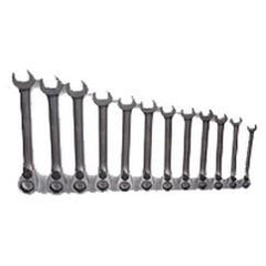 Snap-On/Williams Reverse Ratcheting Wrench Set -- 12 Pieces; 12PT Chrome Plated; Includes Sizes: 8; 9; 10; 11; 12; 13; 14; 15; 16; 17; 18; 19mm; 5° Swing - All Tool & Supply