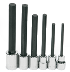 6 Piece - 1/4; 5/16; 3/8; 1/2; 9/16; 5/8" - 1/2" Drive - Hex Bit Socket Set - All Tool & Supply