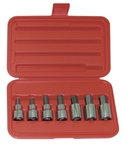 7 Piece - 1/4; 5/16; 3/8; 7/16; 1/2; 9/16; 5/8" - 1/2" Drive - Hex Bit Set - All Tool & Supply