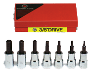 7 Piece - 1/8; 5/32; 3/16; 7/32; 1/4; 5/16; 3/8" - 3/8" Drive - Hex Bit Set - All Tool & Supply