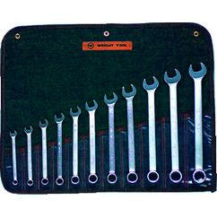 Wright Tool Fractional Combination Wrench Set -- 11 Pieces; 12PT Chrome Plated; Includes Sizes: 3/8; 7/16; 1/2; 9/16; 5/8; 11/16; 3/4; 13/16; 7/8; 15/16; 1"; Grip Feature - All Tool & Supply