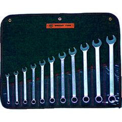 Wright Tool Fractional Combination Wrench Set -- 11 Pieces; 12PT Chrome Plated; Includes Sizes: 3/8; 7/16; 1/2; 9/16; 5/8; 11/16; 3/4; 13/16; 7/8; 15/16; 1"; Grip Feature - All Tool & Supply