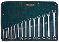 Wright Tool Fractional Combination Wrench Set -- 14 Pieces; 12PT Chrome Plated; Includes Sizes: 3/8; 7/16; 1/2; 9/16; 5/8; 11/16; 3/4; 13/16; 7/8; 15/16; 1; 1-1/16; 1-1/8; 1-1/4"; Grip Feature - All Tool & Supply