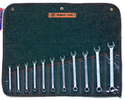 Wright Tool Metric Combination Wrench Set -- 11 Pieces; 12PT Chrome Plated; Includes Sizes: 7; 8; 9; 10; 11; 12; 13; 14; 15; 17; 19mm - All Tool & Supply