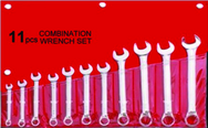 11 Piece - 12 Point - 6; 8; 9; 10; 11; 12; 13; 15; 17; 18; 19mm - Metric Combination Wrench Set - All Tool & Supply