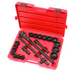 21 Piece - TEKTON - 3/4" Drive Impact Socket Set Forged and Hardened Chrome Vanadium Steel Construction; Corrosion-Resistant Black Phosphate Finish; 6 Point Impact Sockets; Non-Slip; Knurled Handle Grip; Opti-Drive Socket Design - All Tool & Supply