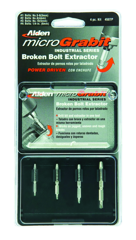 #4507P; Removes #4 to #16 Screws; 4 Piece Micro Grabit - Screw Extractor - All Tool & Supply