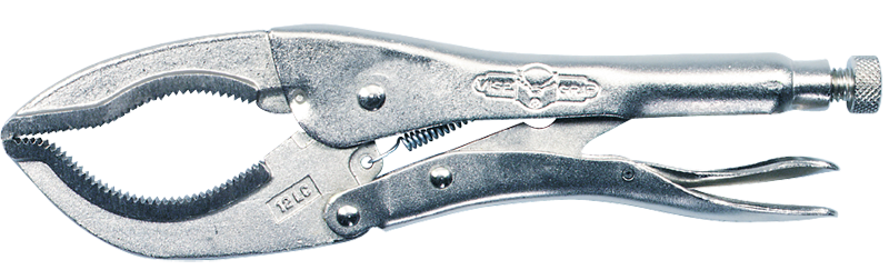 Large Jaw Locking Pliers -- #12LC Plain Grip 0 to 3-1/8'' Capacity 12'' Long - All Tool & Supply