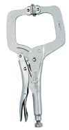 C-Clamp with Swivel Pads - # 24SP Plain Grip 0-10" Capacity 24" Long - All Tool & Supply