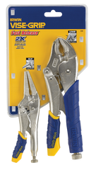 Fast Release Curved Jaw Locking Pliers Set -- 2 Pieces -- Includes: 10" Curved Jaw & 6" Long Nose - All Tool & Supply