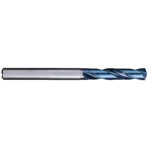 33/64″ Dia. × 14 mm Shank × 60 mm Flute Length × 107 mm OAL, 3XD, 140°, Aqua Revo D, 2 Flute, Internal, Solid Carbide Drill - Exact Industrial Supply