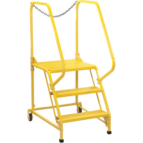 Maintenance Ladder Perforated 3-Step Yellow - Exact Industrial Supply