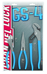 Channellock Combo Pliers Set -- #GS4; 3 Pieces; Includes: 7-1/2" Long Nose; 7" Cutting; 10" Tongue & Groove - All Tool & Supply