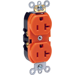 20 A; 125 Volt; NEMA 5-20R; 3W; Straight Blade Wiring Device - Orange - All Tool & Supply