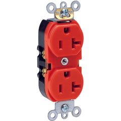 20 A; 125 Volt; NEMA 5-20R; 3W; Straight Blade Wiring Device - Red - All Tool & Supply