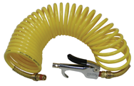 600N25A - 1/4 MPT x 25 Feet - Yellow Nylon - 1-Swivel Fitting(s) - Recoil Air Hose & Air Blow Gun Kit - All Tool & Supply