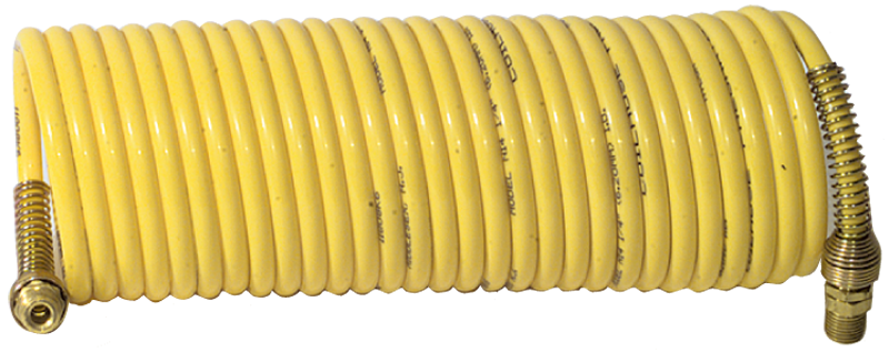 #N38-17A - 3/8 MPT x 17 Feet - Yellow Nylon - 1-Swivel x 1- Rigid Fitting(s) - Recoil Air Hose - All Tool & Supply