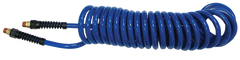 #PU1410BT - 1/4 MPT x 10 Feet - Transparent Blue Polyurethane - 1-Swivel Fitting(s) - Self-Storing Hose - All Tool & Supply