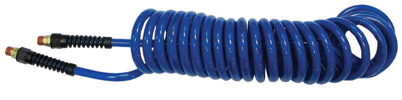 #PU1420BB - 1/4 MPT x 20 Feet - Dark Blue Polyurethane - 1-Swivel Fitting(s) - Self-Storing Hose - All Tool & Supply