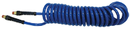 #PU3850BT - 3/8 MPT x 50 Feet - Transparent Blue Polyurethane - 1-Swivel Fitting(s) - Self-Storing Hose - All Tool & Supply