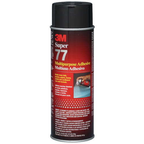 3M Super 77 Multipurpose Spray Adhesive 24 fl oz Can (Net Wt 16.75 oz) NOT FOR SALE IN CA AND OTHER STATES - All Tool & Supply