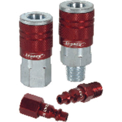 Model A73420D2PK–1/4″ Body × 1/4″ NPT Female (2 pieces) - Red Industrial Plug - All Tool & Supply