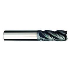 3/8 Dia. x 3 Overall Length 4-Flute .030 C/R Solid Carbide SE End Mill-Round Shank-Center Cut-AlCrN-X - All Tool & Supply