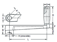 Broached Crank Handle - 3/4'' Hole Diameter; 3-1/4'' Handle Length; 6.3'' Width - All Tool & Supply