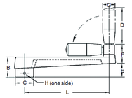 Broached Foldable Crank Handle - 3/4'' Hole Diameter; 3.15'' Handle Length; 6.3'' Width - All Tool & Supply