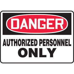 Sign, Danger Authorized Personnel Only, 7″ × 10″, Aluminum - All Tool & Supply