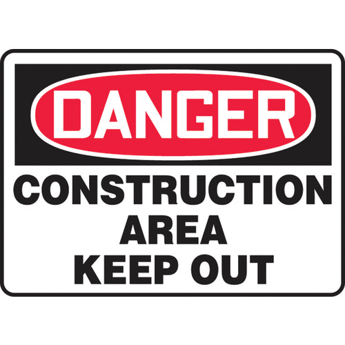 Sign, Danger Construction Area Keep Out, 10″ × 14″, Aluminum - All Tool & Supply