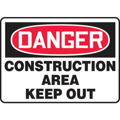 Sign, Danger Construction Area Keep Out, 7″ × 10″, Plastic - All Tool & Supply