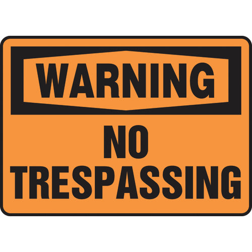 Sign, Warning No Trespassing, 10″ × 14″, Plastic - All Tool & Supply