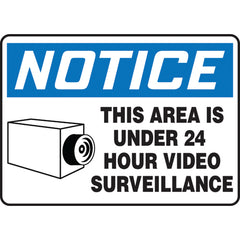 Sign, Notice This Area Is Under 24 Hour Video Surveillance, 10″ × 14″, Vinyl - All Tool & Supply