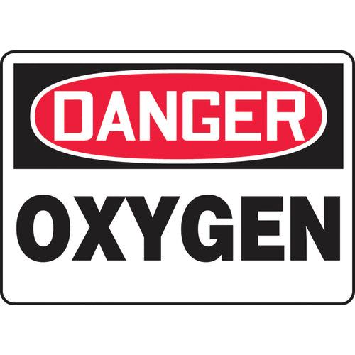 Sign, Danger Oxygen, 10″ × 14″, Plastic - All Tool & Supply