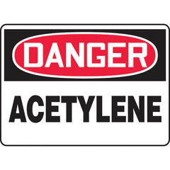 Sign, Danger Acetylene, 10″ × 14″, Plastic - All Tool & Supply