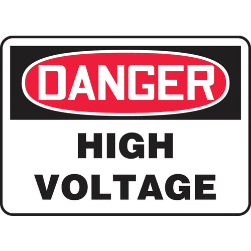 Sign, Danger High Voltage, 10″ × 14″, Plastic - All Tool & Supply