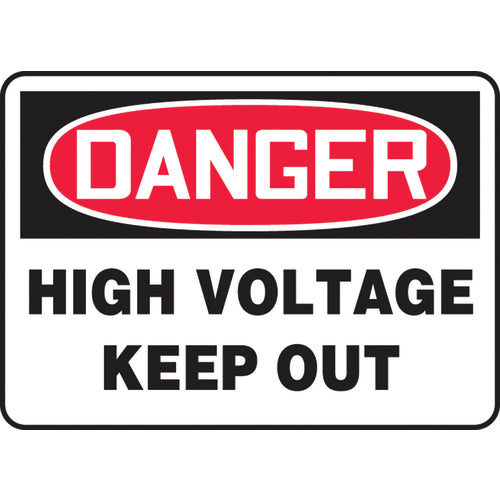 Sign, Danger High Voltage Keep Out, 7″ × 10″, Vinyl - All Tool & Supply