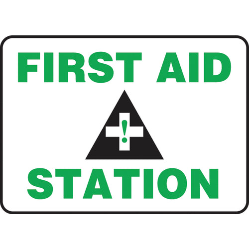 Sign, First Aid Station, 10″ × 14″, Plastic - All Tool & Supply