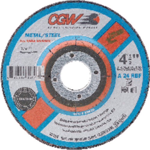 7″ × 1/4″ × 5/8″ 11 - Aluminum Oxide A24R - Depressed Center Wheel