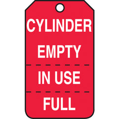 Cylinder Tag, Cylinder Empty, In Use, Full (Perforated), 25/Pk, Cardstock - All Tool & Supply