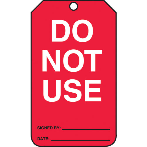 Cylinder Tag, Do Not Use, 25/Pk, Cardstock - All Tool & Supply